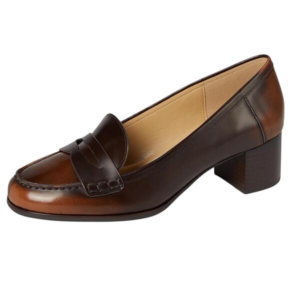 Michael Kors Womens Frances Flex Pumps US 8.5 M Brown Tan Leather Slip On NIB - Picture 1 of 12